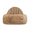 Bonnet Fourrure Fur Cable Light Brown