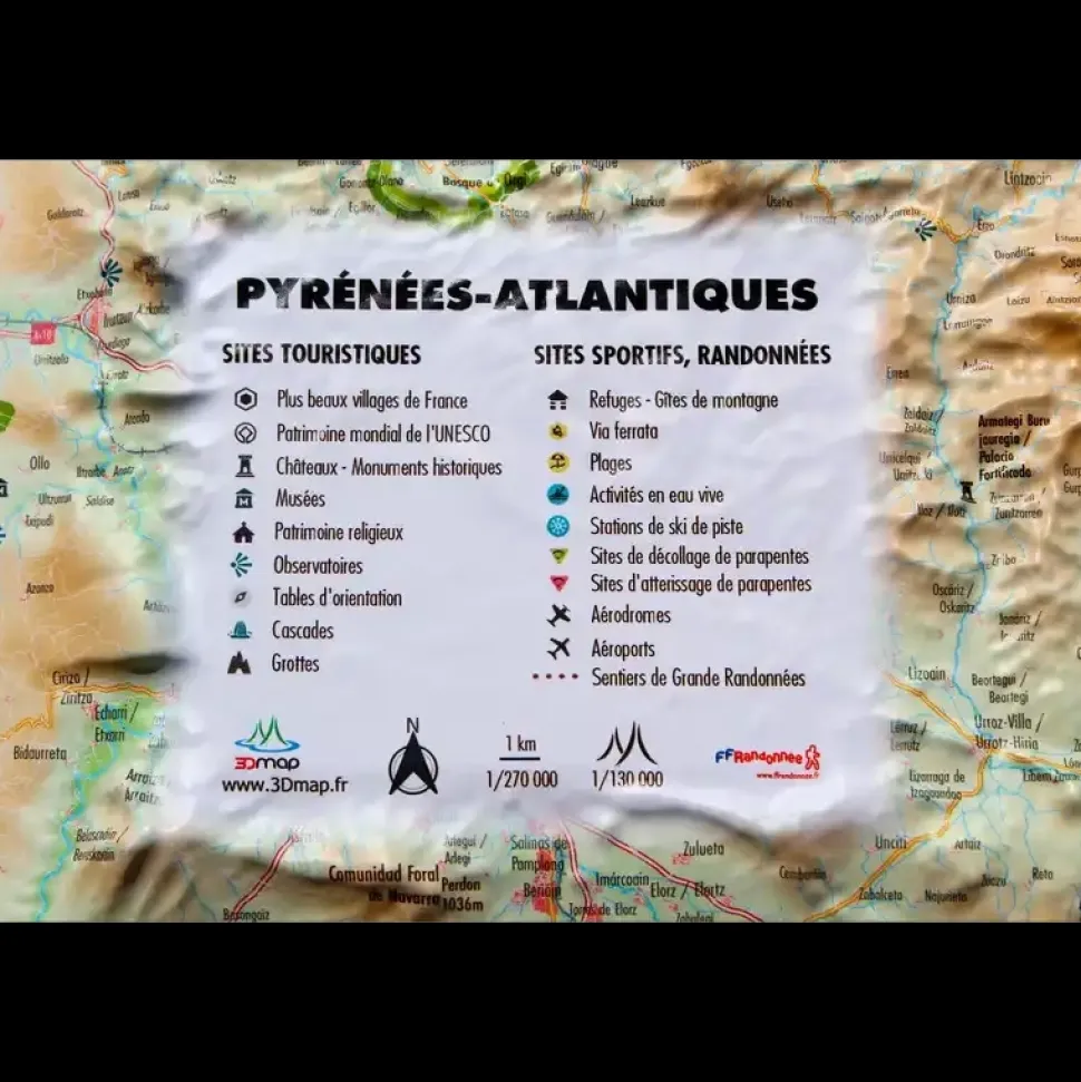Carte 3d Pyrenees Atlantiques - Cartes | 3dmap
