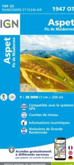 Carte 1947ot Aspet Pic De Mauberme - Cartes | Ign