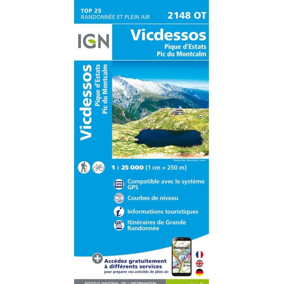 Carte 2148ot Vicdessos-pics Estats/montcalm - Cartes | Ign