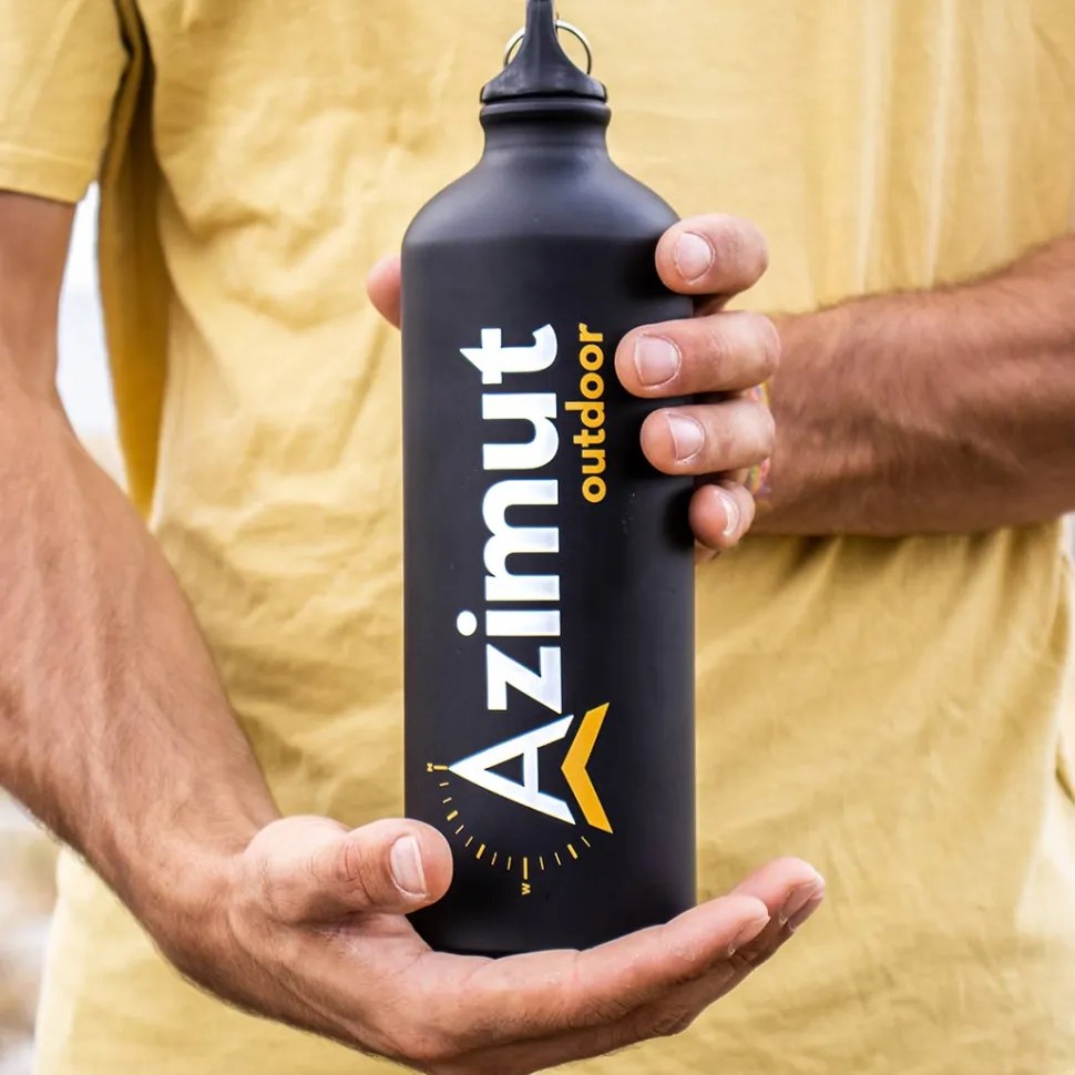 Gourde Aluminium 1l - Noire - Gourde Rigide | Azimut Outdoor