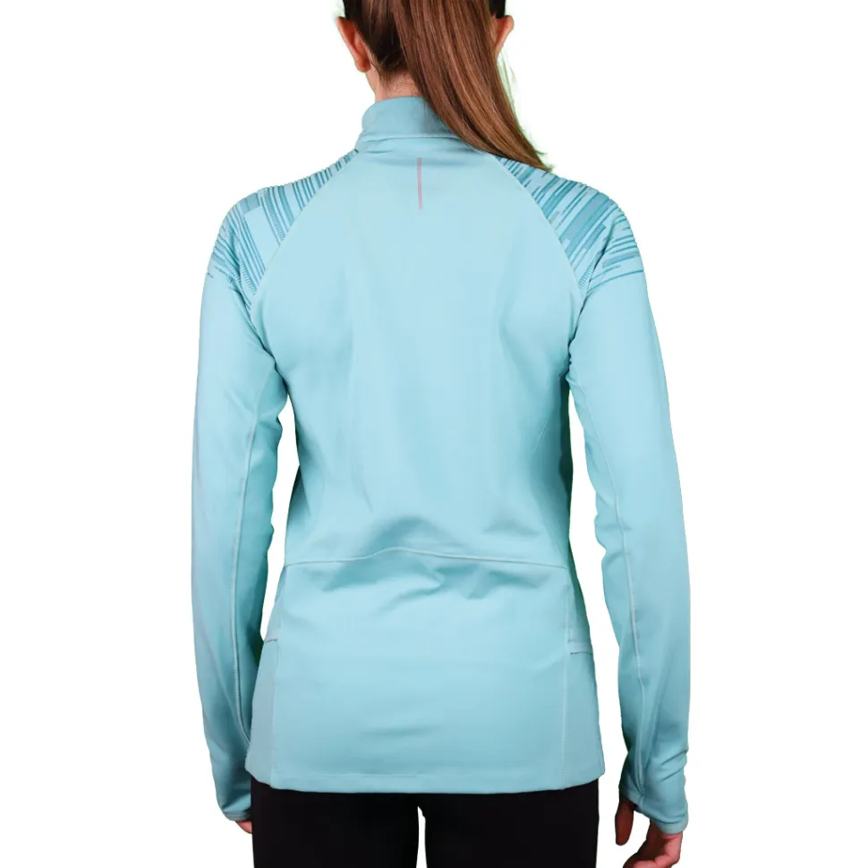 Ladies Fleece 1/2 Zip Top Trail+ Turquoise | Impulse Outdoor