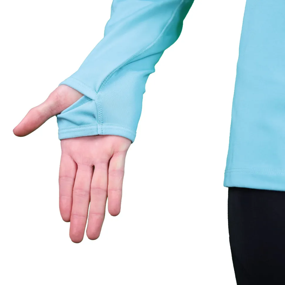 Ladies Fleece 1/2 Zip Top Trail+ Turquoise | Impulse Outdoor