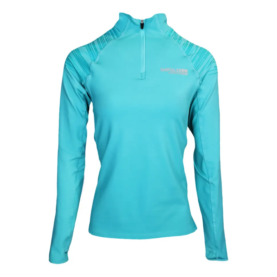 Ladies Fleece 1/2 Zip Top Trail+ Turquoise | Impulse Outdoor