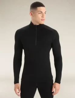 M 260 Tech Ls Half Zip Black - Tee Shirt Ml | Icebreaker