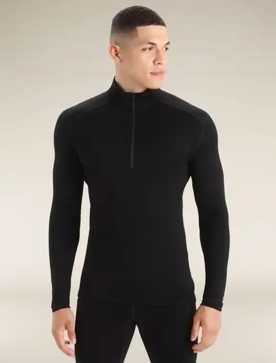 M 260 Tech Ls Half Zip Black - Tee Shirt Ml | Icebreaker