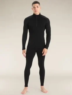M 260 Tech Ls Half Zip Black - Tee Shirt Ml | Icebreaker