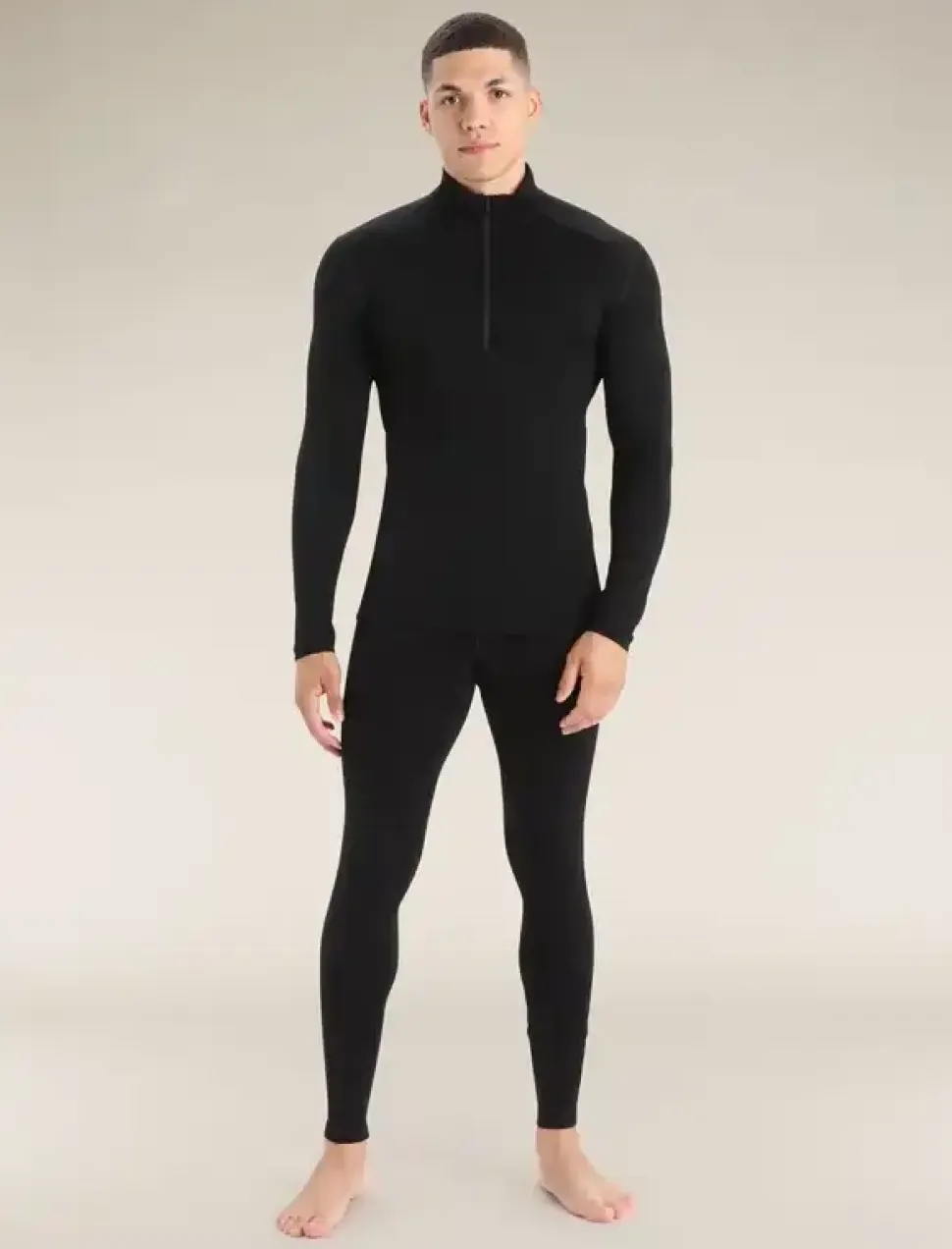 M 260 Tech Ls Half Zip Black - Tee Shirt Ml | Icebreaker