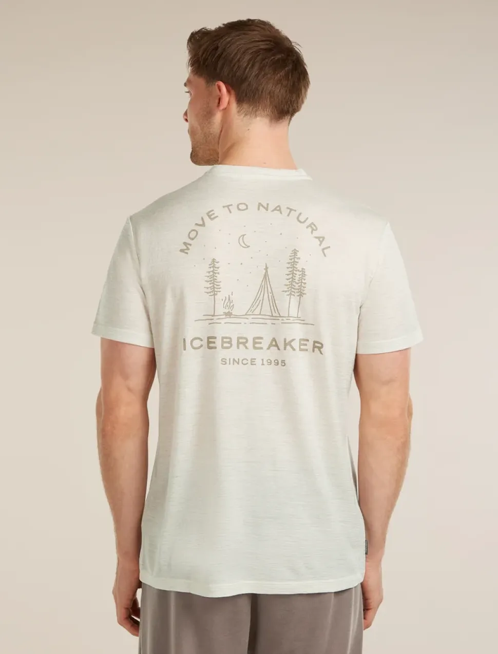 M Mer 150 Tech Lite Ss T-shirt Peaceful Pass Ecru Hthr - Tee Shirt Mc