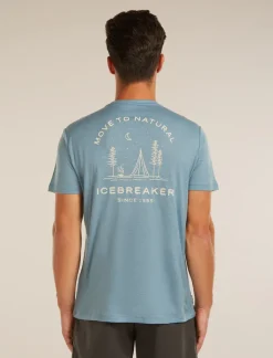 M Mer 150 Tech Lite Ss T-shirt Peaceful Pass Flint Blue - Tee Shirt Mc