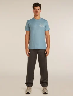 M Mer 150 Tech Lite Ss T-shirt Peaceful Pass Flint Blue - Tee Shirt Mc