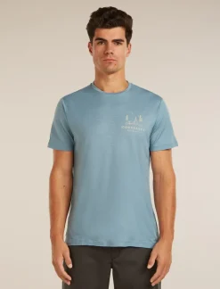 M Mer 150 Tech Lite Ss T-shirt Peaceful Pass Flint Blue - Tee Shirt Mc