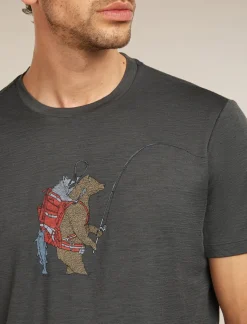 M Mer 150 Tech Lite Ss T-shirt Bear Catch Obsidian - Tee Shirt Mc