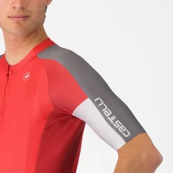 Maillot Entrata 6 Red Smoky Gray Silver Gray - Maillot | Castelli