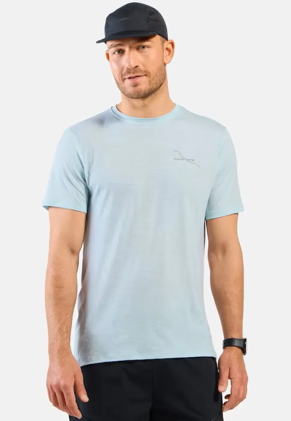 Merino 160 Postcards Baby Blue - Tee Shirt Mc | Odlo