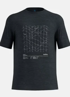 Merino Tencel Hyper Map Black Melange - Tee Shirt Mc | Odlo
