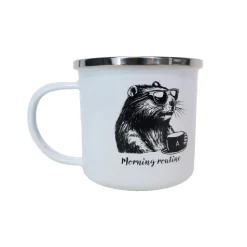 Mug Emaille Marmotte Morning Routine | Azimut Outdoor