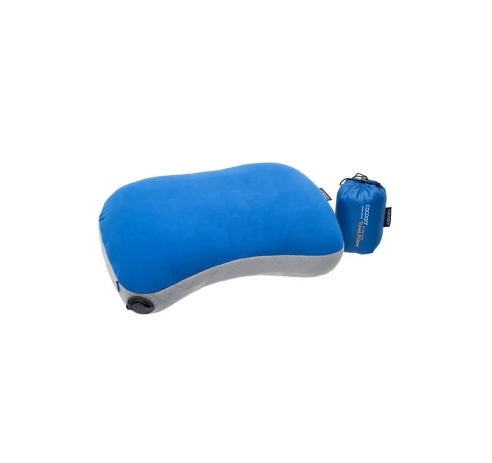 Oreiller Air-core Down Travel True Blue / Grey - Confort En Voyage | Cocoon