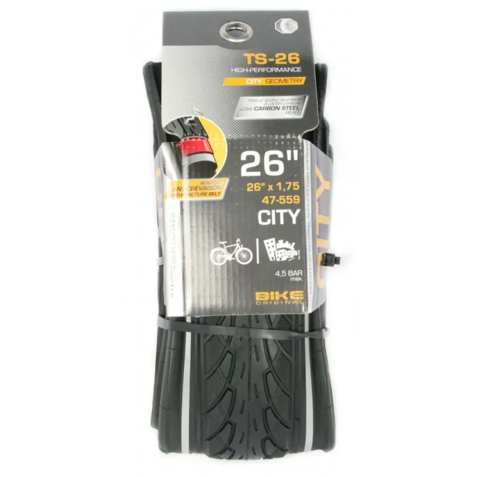 Pneu City 26x1.75 Bandes Reflectives Anti-crevaison | Bike Original