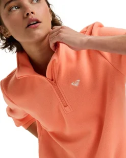 Polaire Femme Waves Of Warmth Half Zip Coral Chic