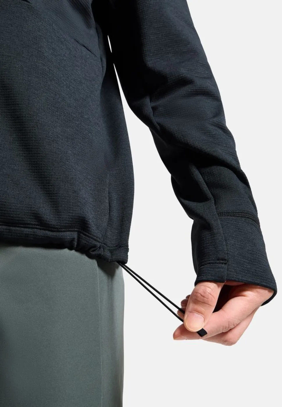 Polaire Grid Fleece 1/2 Zip Black Melange