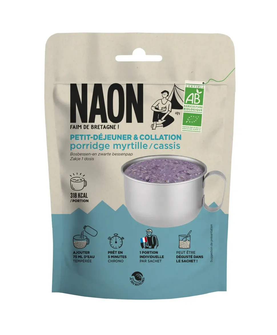 Porridge Myrtille Cassis - Repas Lyophilise | Naon