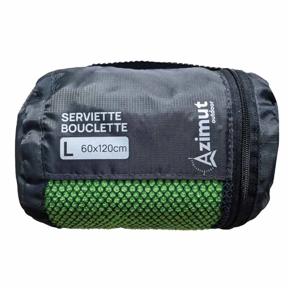 Serviette Bivouac Bouclette Taille L - Verte | Azimut Outdoor