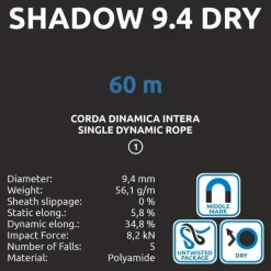 Shadow 9,4 Dry X 80m - Blue