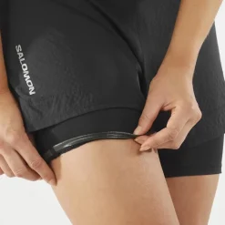 Short Femme Sense Aero 2in1 Deep Black - Short | Salomon