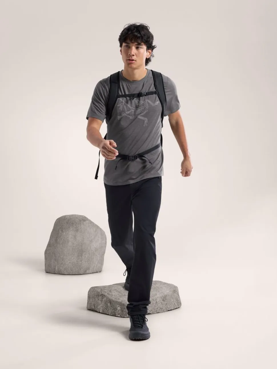 T-shirt Cormac Logo Black Heather - Tee Shirt Mc | Arcteryx