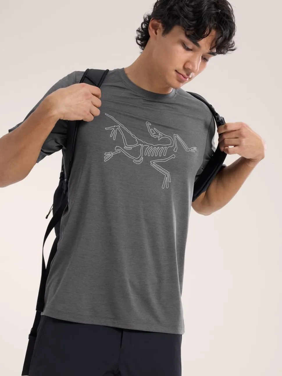 T-shirt Cormac Logo Black Heather - Tee Shirt Mc | Arcteryx