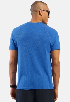 T-Shirt Essential Seamless Dazzling Blue Melange - Tee Shirt Mc | Odlo