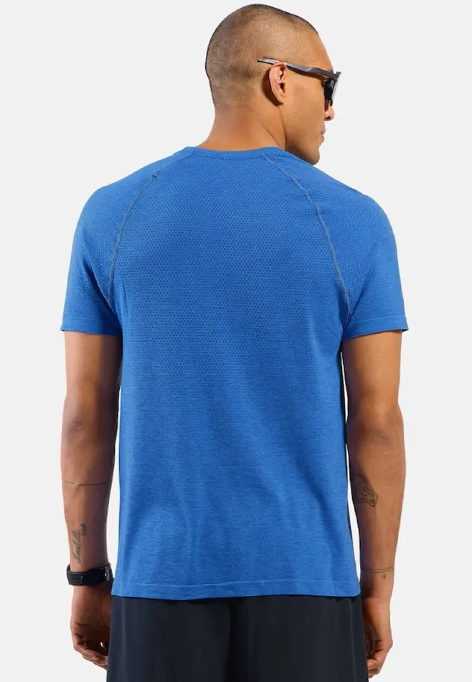 T-Shirt Essential Seamless Dazzling Blue Melange - Tee Shirt Mc | Odlo