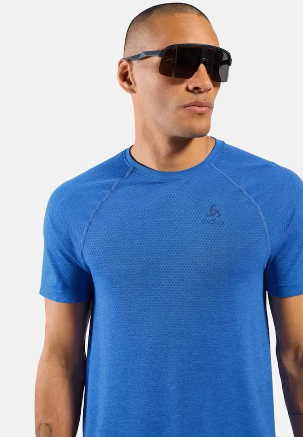 T-Shirt Essential Seamless Dazzling Blue Melange - Tee Shirt Mc | Odlo