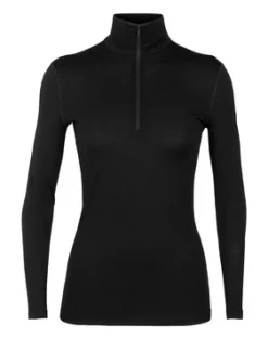 T-shirt Femme 200 Oasis Half Zip Black - Tee Shirt Ml | Icebreaker
