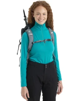 T-shirt Femme 200 Oasis Ls Half Zip Flux Green | Icebreaker