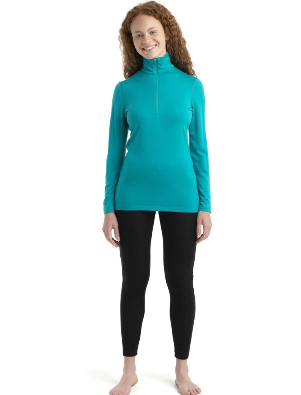 T-shirt Femme 200 Oasis Ls Half Zip Flux Green | Icebreaker