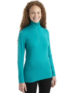 T-shirt Femme 200 Oasis Ls Half Zip Flux Green | Icebreaker