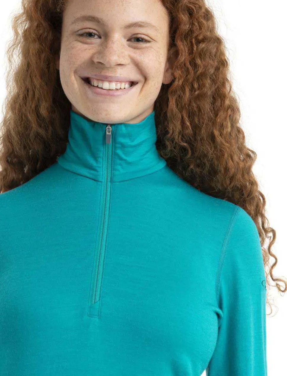 T-shirt Femme 200 Oasis Ls Half Zip Flux Green | Icebreaker