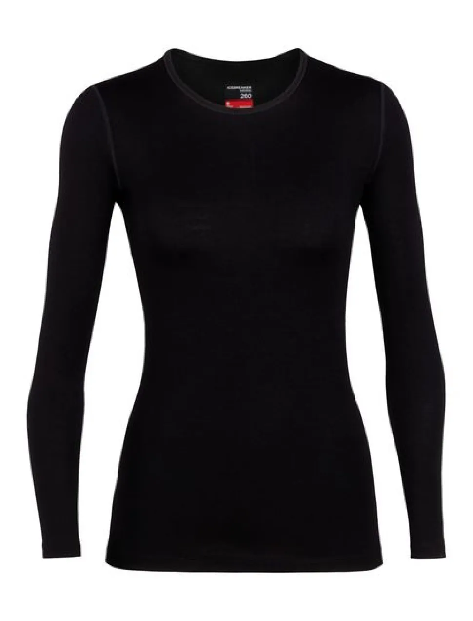 T-shirt Femme 260 Tech Ls Crewe Noir - Tee Shirt Ml | Icebreaker