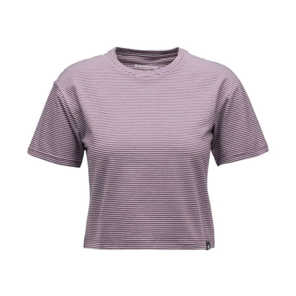 T-Shirt Femme Bd Stripe Crop Fig Soft Lilac - Tee Shirt Mc | Black Diamond