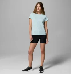 T-Shirt Femme Bluebird Canyon II Crew Marine Light Florage Jacquard - Tee Shirt Mc | Columbia