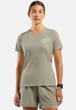 T-shirt Femme Essential Print Agate Gray - Tee Shirt Mc | Odlo