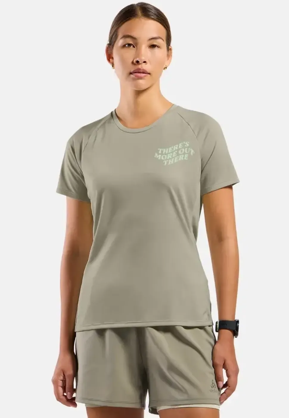 T-shirt Femme Essential Print Agate Gray - Tee Shirt Mc | Odlo
