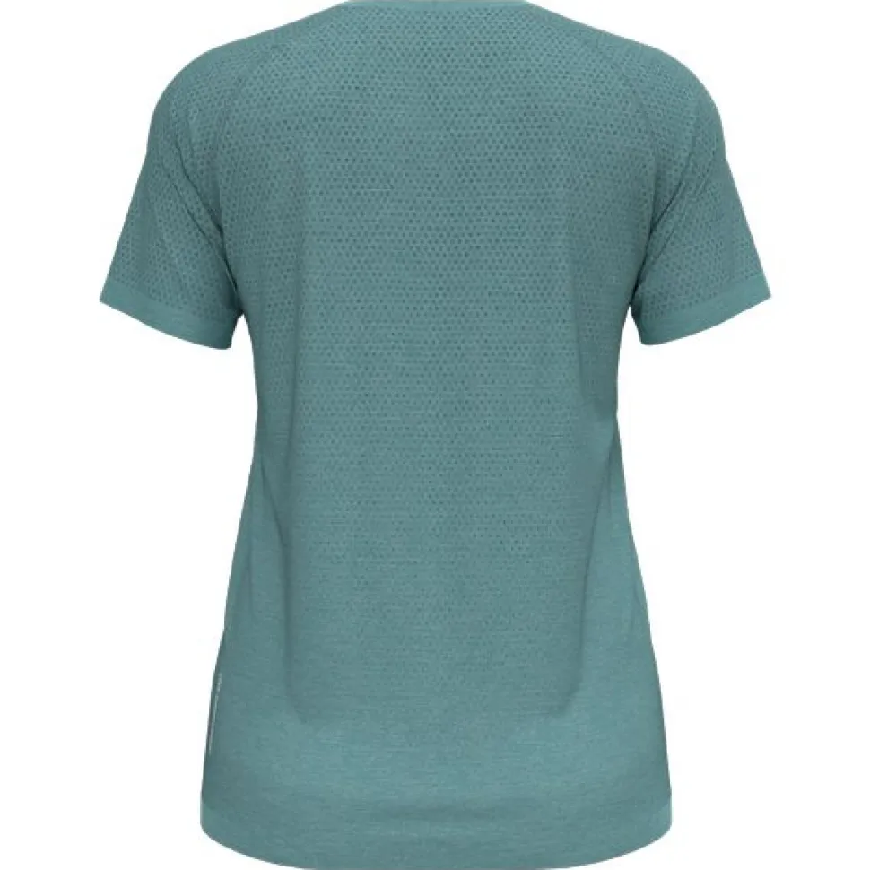 T-shirt Femme Essential Seamless Crew Neck Aqua Haze Melange | Odlo