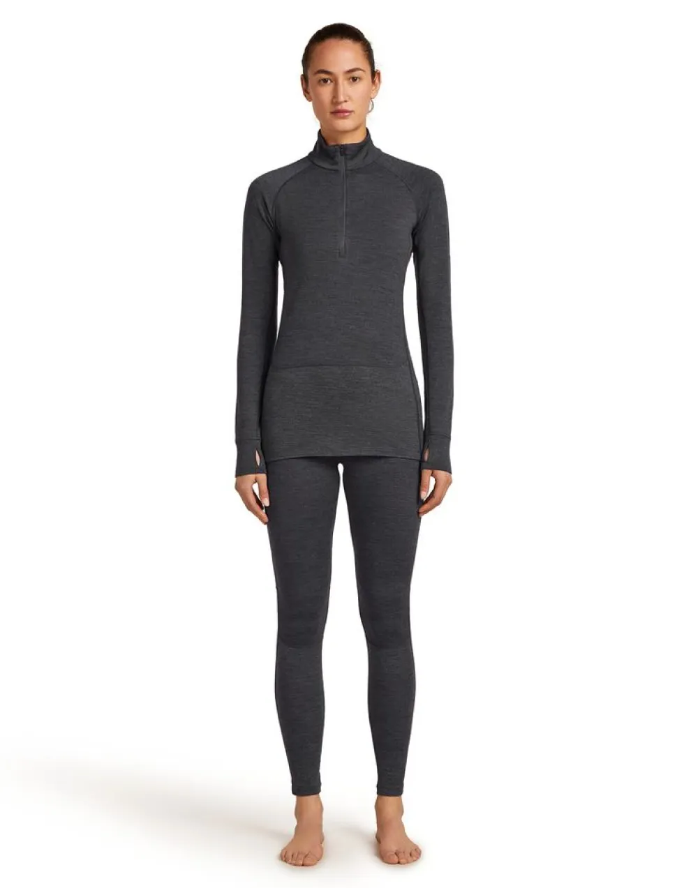 T-Shirt Femme Mer 260 Zoneknit Half Zip Jet Heather