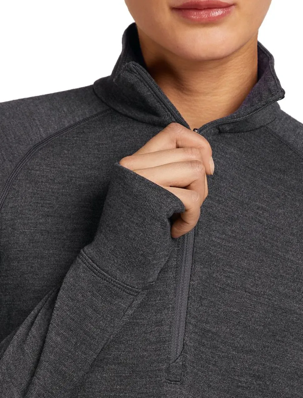 T-Shirt Femme Mer 260 Zoneknit Half Zip Jet Heather