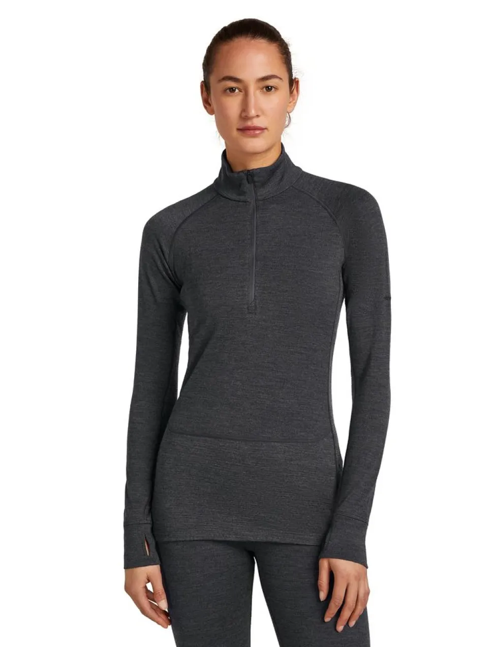 T-Shirt Femme Mer 260 Zoneknit Half Zip Jet Heather