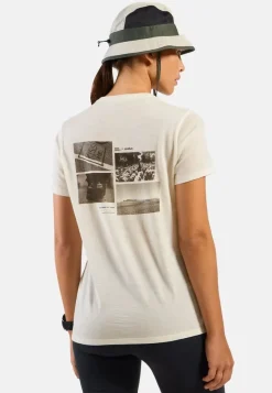 T-Shirt Femme Merino 160 Postcards Gardenia - Tee Shirt Mc | Odlo