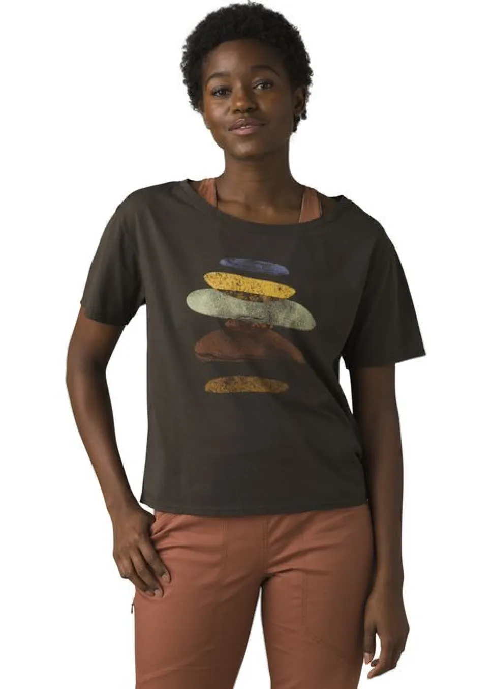 T-shirt Femme Organic Graphic Washed Black - Tee Shirt Mc | Prana